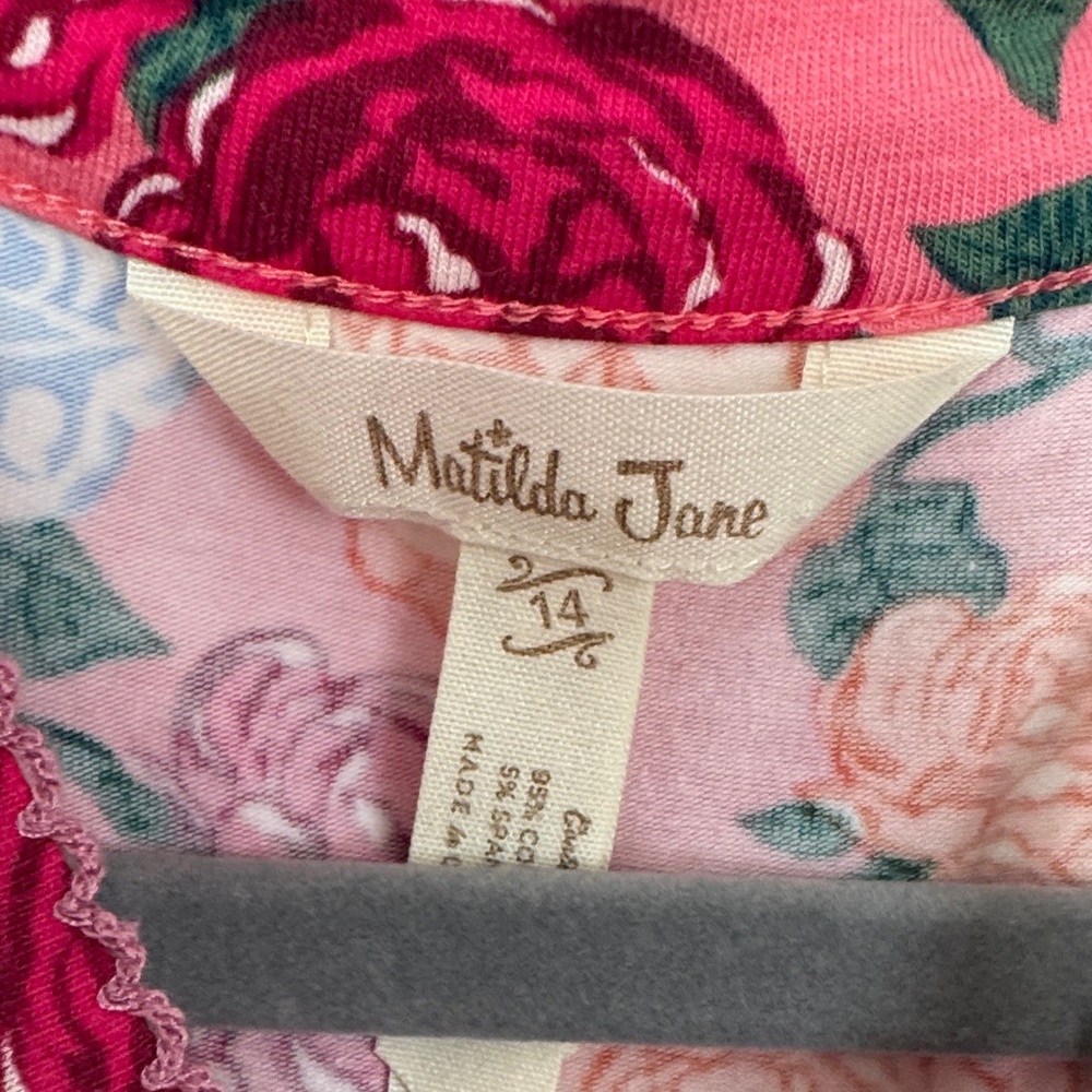 Matilda Jane Pink and Red Floral Kids Dress - Picture 3 of 4